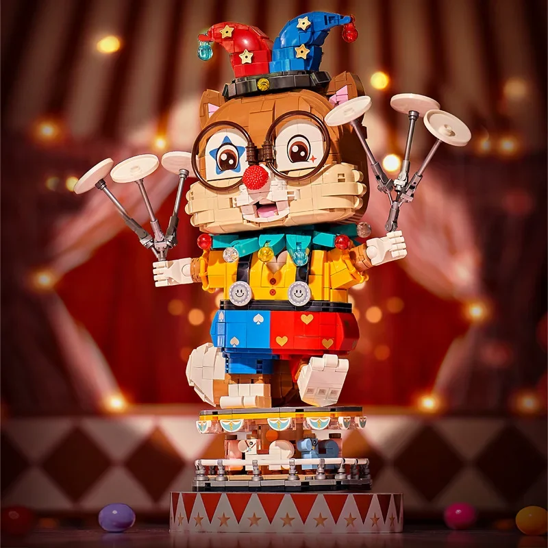kf S8ea04964fcd541978b980a6dec0020b0X LOZ Small Particle Puzzle Building Blocks Acrobatic Clown Squirrel Model Toy Doll Decoration Boy Desktop Ornament - LOZ MALL